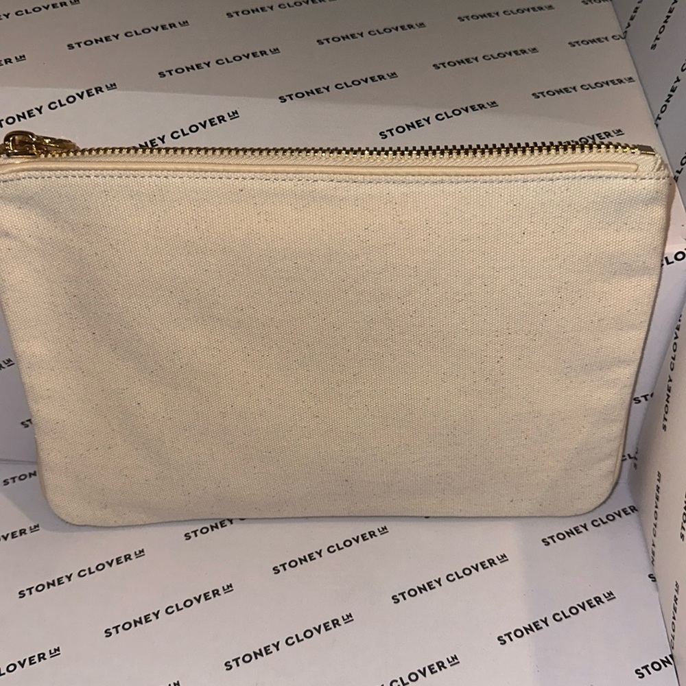 Stoney Clover Lane Canvas Flat Pouch Sand Trim